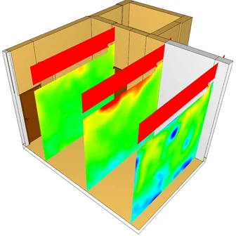 Transient temperature field during the solver run